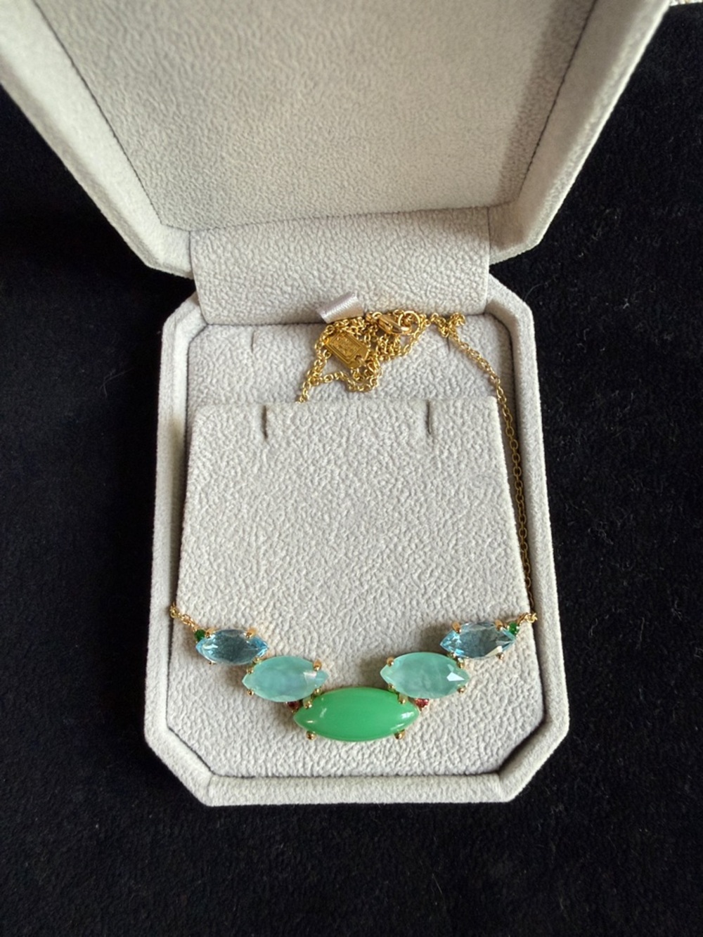 Ippolita 18k Gold Necklace with Green and Aqua Stones